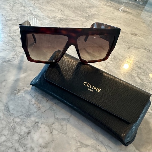 CELINE Chunky Rectangle Acetate Sunglasses - Picture 4 of 9